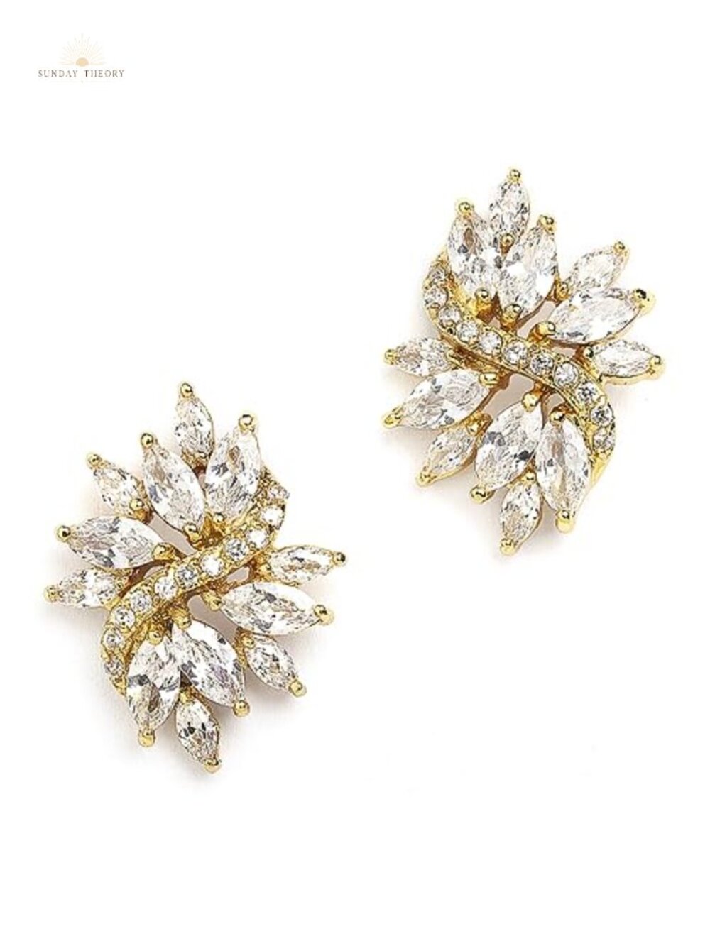 14K Gold Plated Cubic Zirconia Bridal Earrings Drop Dangle Wedding Prom